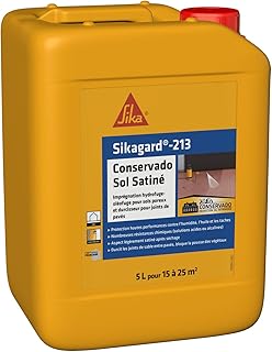 SIKA - Imprégnation hydrofuge et oléofuge pour sols poreux et durcisseur pour joints entre pavés - Sikagard 213 Conservado Sol Satiné - Extérieur - Multisupports - Prêt à l