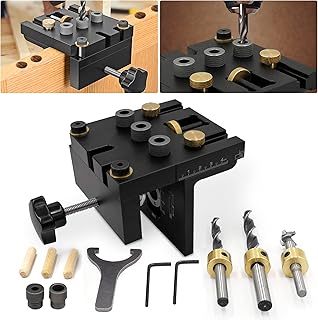 Kit de gabarit de Positionnement 6/8/10/15 mm trou de poche 3 en 1 avec clip de positionnement Guide de perçage réglable localisateur de perforateur pour meubles