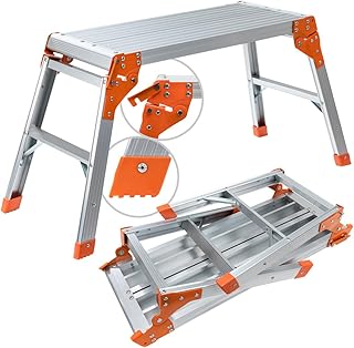Craftfull Plateforme de Travail CF-107A | Échafaudage de 3 étapes - Échelle en Aluminium - Pliable - Jusqu