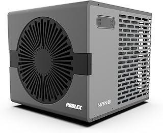 POOLEX - Pompe à Chaleur Nano 3 KW connectée Wi-FI avec dégivrage Automatique Intelligent pour Petites piscines compactes : Hors Sol, Semi-enterrée, enterrée, Bois. Silencieuse et réversible.