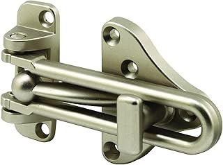 Defender Sécurité U 11316 Swing Barre de porte Garde avec haute sécurité Serrure auxiliaire, finition nickel satiné, 1-pack