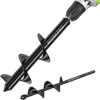 WORKPRO Mèche Jardin Tarière Ø 80 et Ø 40 mm 2 Pièces, Forets de Jardin en Spirale, Outil de Plantation Pratique pour Faire Rapidement Trou et Planter des Fleurs Arbres Arbustes