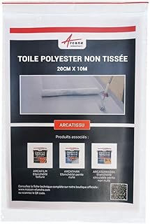 Armature étanchéité, fissures, toile de renfort, réparation tuile, ardoise, faîtage, rive chenaux, acrotère, solin, chenaux, gouttière : Arcatissu - 20 cm x10 m - ARCANE INDUSTRIES