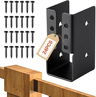 VEVOR Sabot Charpente, Lot de 24, Support de Solive de 4,9x9,2 cm, Étriers de Solive Dissimulés avec Vis, Supports de Fixation Légers pour Soutien Renforcée de Balançoires, Clôtures, Toboggans en Bois