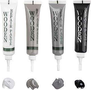 Kit de réparation de meubles en bois, noir, foncé, gris clair, blanc, kit de réparation de sol stratifié en chêne pour rayures, fissures, trous, taches, facile à utiliser