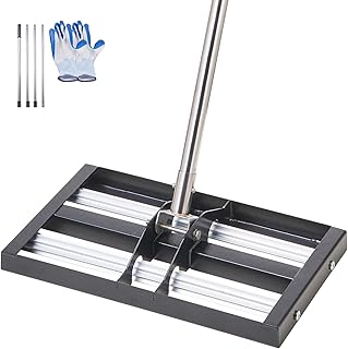VEVOR Râteau de Nivellement de Pelouse, 431 x 254 x 1765 mm, Niveleur de Gazon, Manche Réglable 1610 mm, Métal Robuste Résistant à la Rouille, Outil de Nivellement pour Cour, Terrain de Golf, Jardin