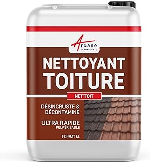 Nettoyant Toiture ACTION ULTRA RAPIDE pour tuile, béton, ardoise, terre cuite - 5 L - ARCANE INDUSTRIES