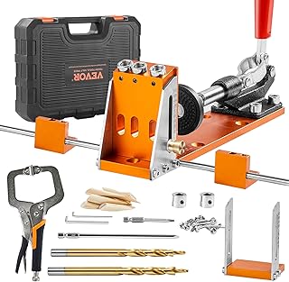 VEVOR Kit de Gabarit de Trou de Poche Profondeur Réglable 12,7-38,1 mm Système de Trou de Poche en Alliage d