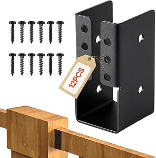 VEVOR Sabot Charpente, Lot de 12, Support de Solive de 4,9x9,2 cm, Étriers de Solive Dissimulés avec Vis, Supports de Fixation Légers pour Soutien Renforcée de Balançoires, Clôtures, Toboggans en Bois