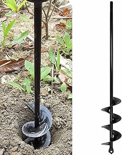 SYITCUN Foret hélicoïdal de Jardinage - 4x42cm- pour perceuse sans Fil - avec Arbre Robuste - Idéal pour Installer des Plantes,Cultiver des oignons, de Pot de Fleurs et Creuser des Trous