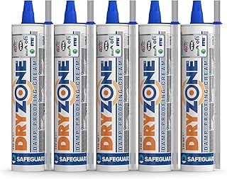 Dryzone Traitement Remontées Capillaires 5 x 310ml – Injection Murale Anti-Humidité – Barrière d’Étanchéité – Protection 20 Ans